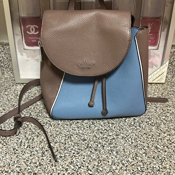 kate spade | Bags | Kate Spade Brown And Blue Backpack With  display picture 1